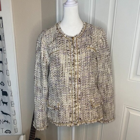 Chico's Women's Tweed Jacket in Lovely Lilac - Picture 1 of 7